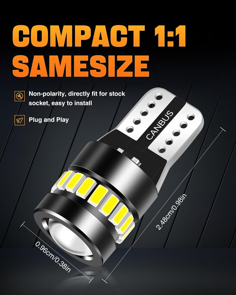 LUYED 194 LED Bulb License Plate Bulb White Bright, 168 T10 LED Bulbs Canbus Error Free, 6500K 2825 W5W for Map Dome Trunk Cargo Lights(2 Pack) - Image 4